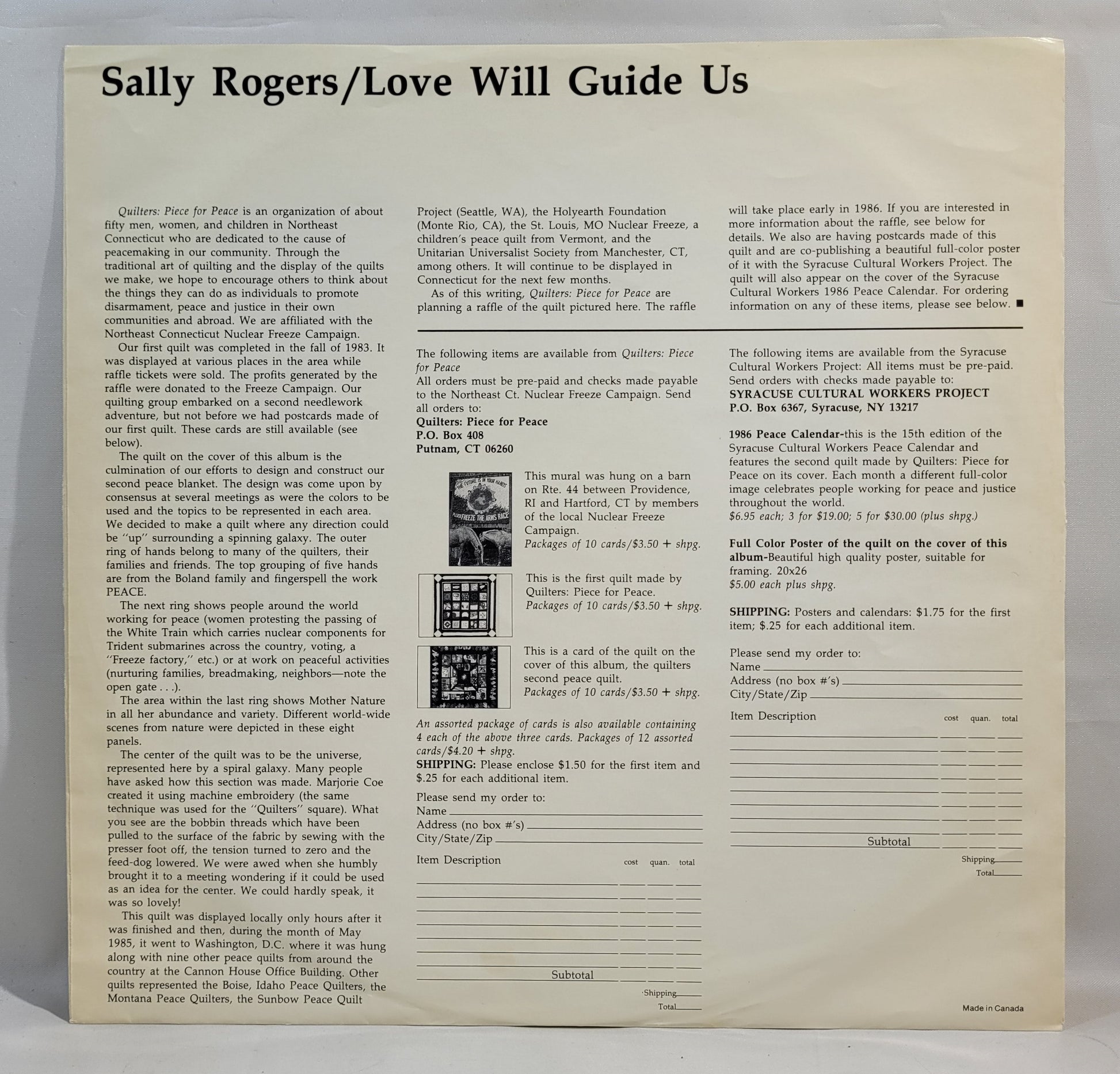 Sally Rogers - Love Will Guide Us [1985 Used Vinyl Record LP]