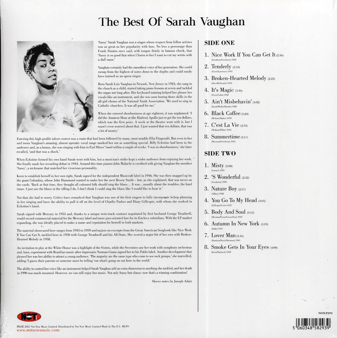 Sarah Vaughan - The Best of Sarah Vaughan [2021 Compilation 180G Blue] [New Vinyl Record LP]