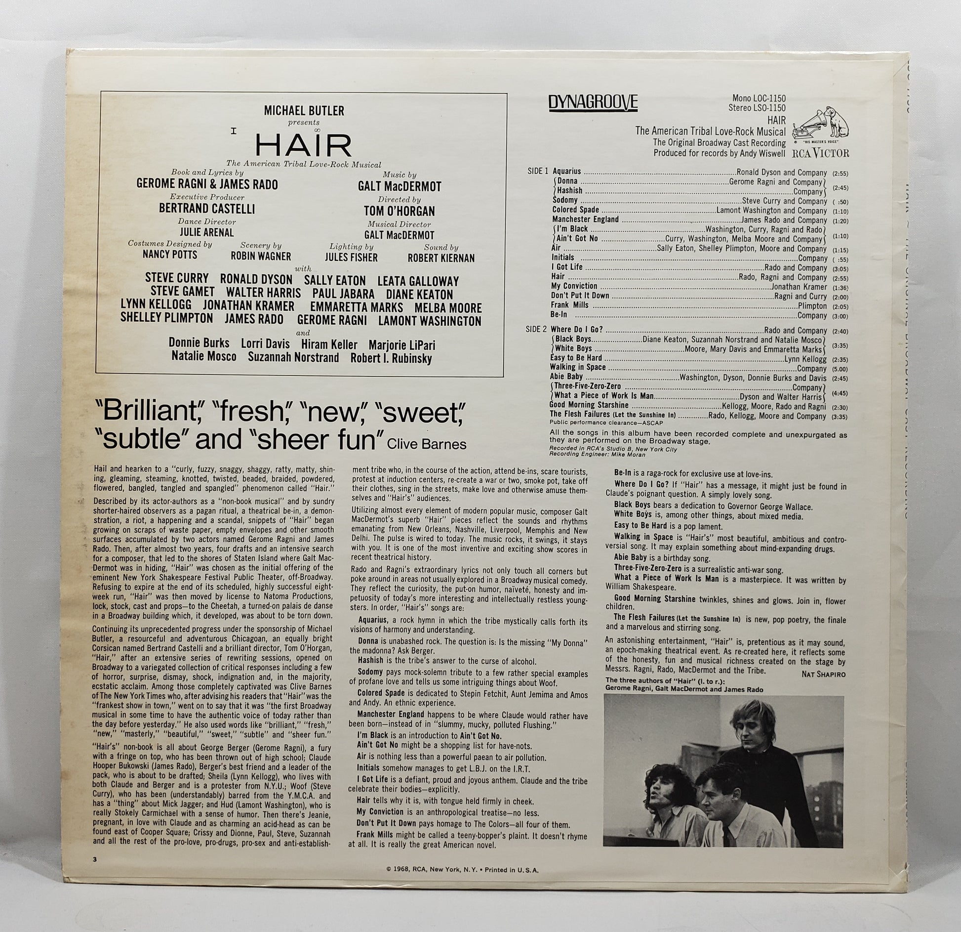 Soundtrack - Hair (The American Tribal Love-Rock Musical] [1968 Used Vinyl Record LP] [B]
