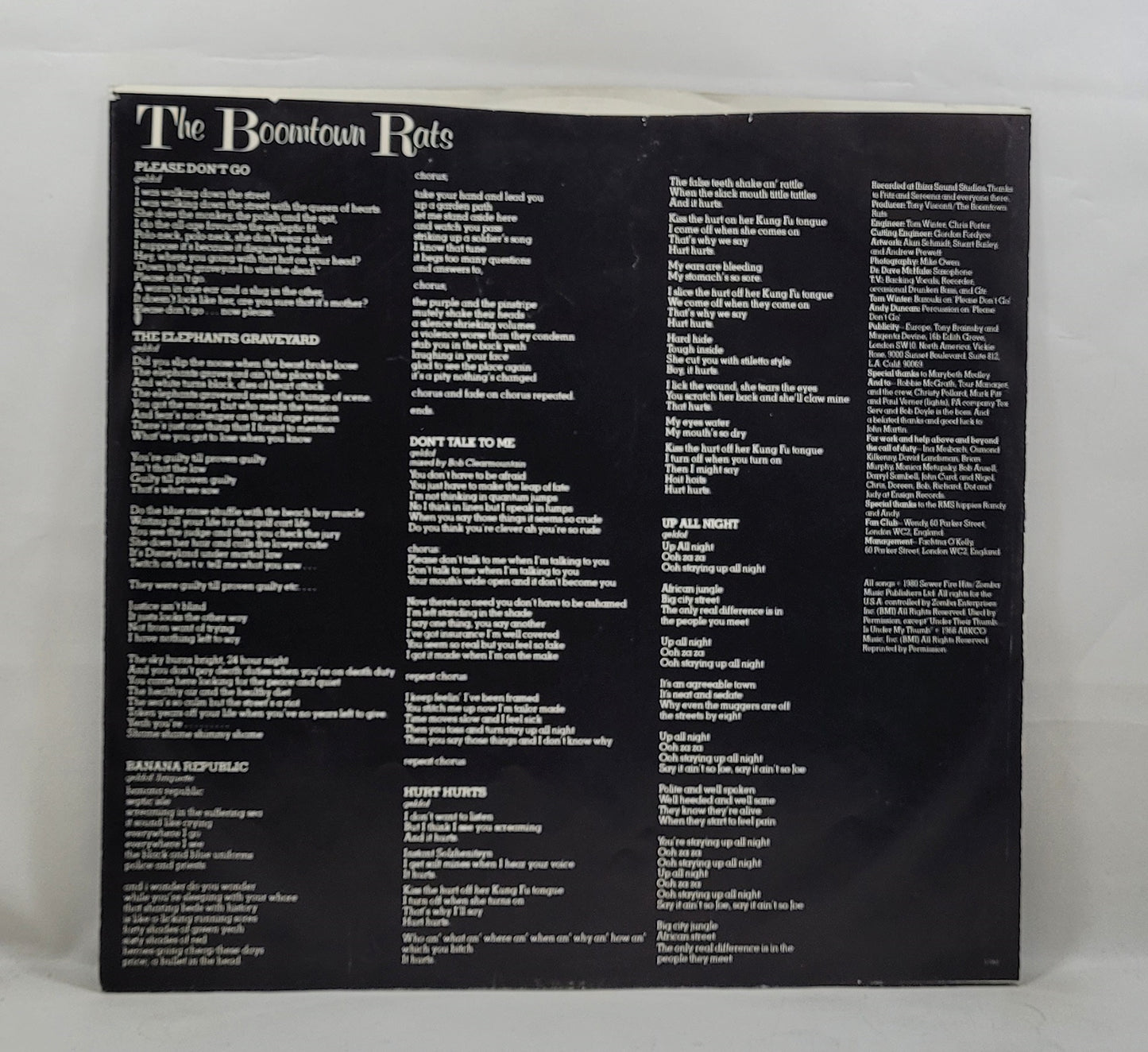 The Boomtown Rats - Mondo Bongo [1981 Terre Haute] [Used Vinyl Record LP]