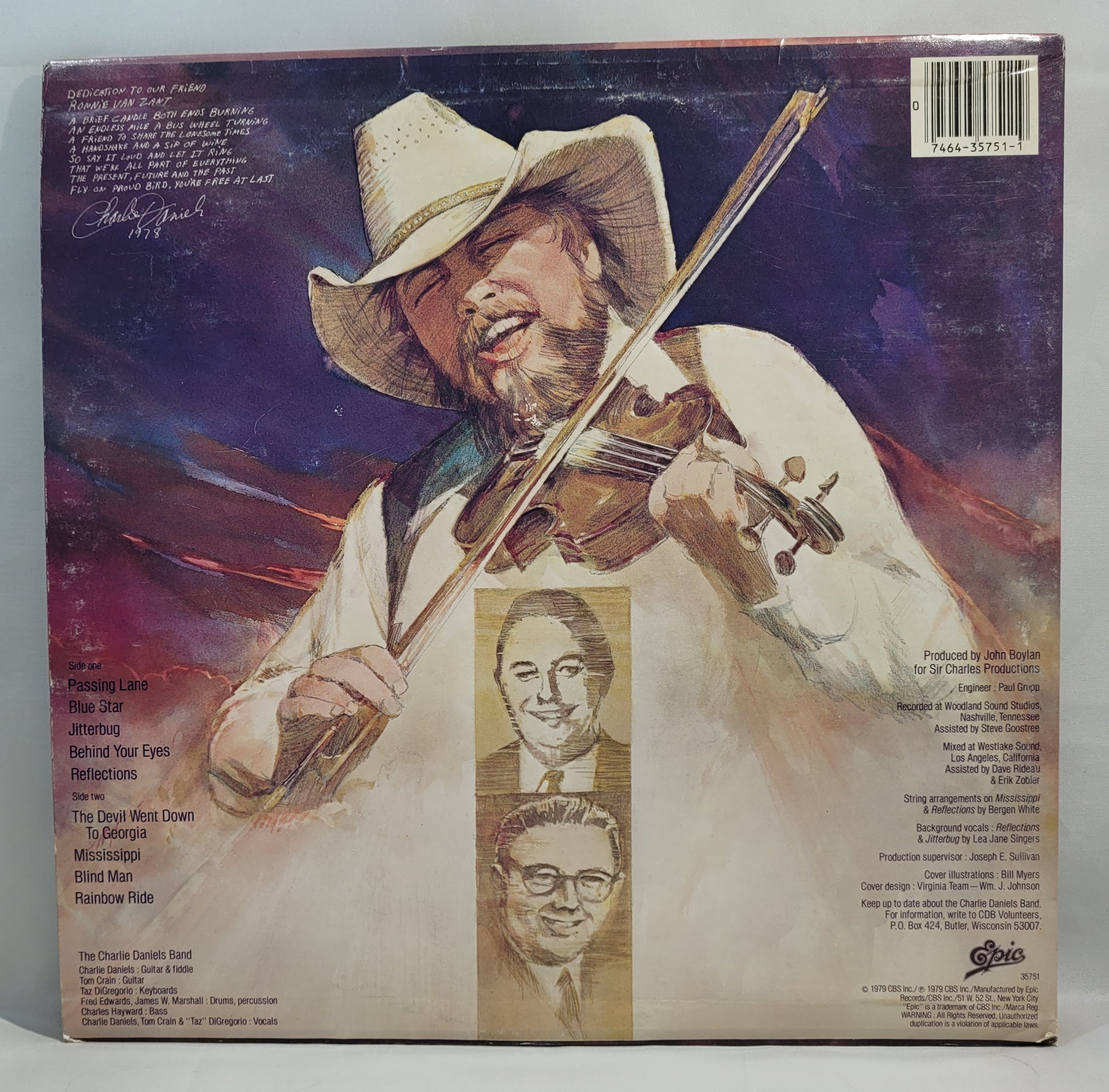 The Charlie Daniels Band - Million Mile Reflections [1979 Used Vinyl Record LP]