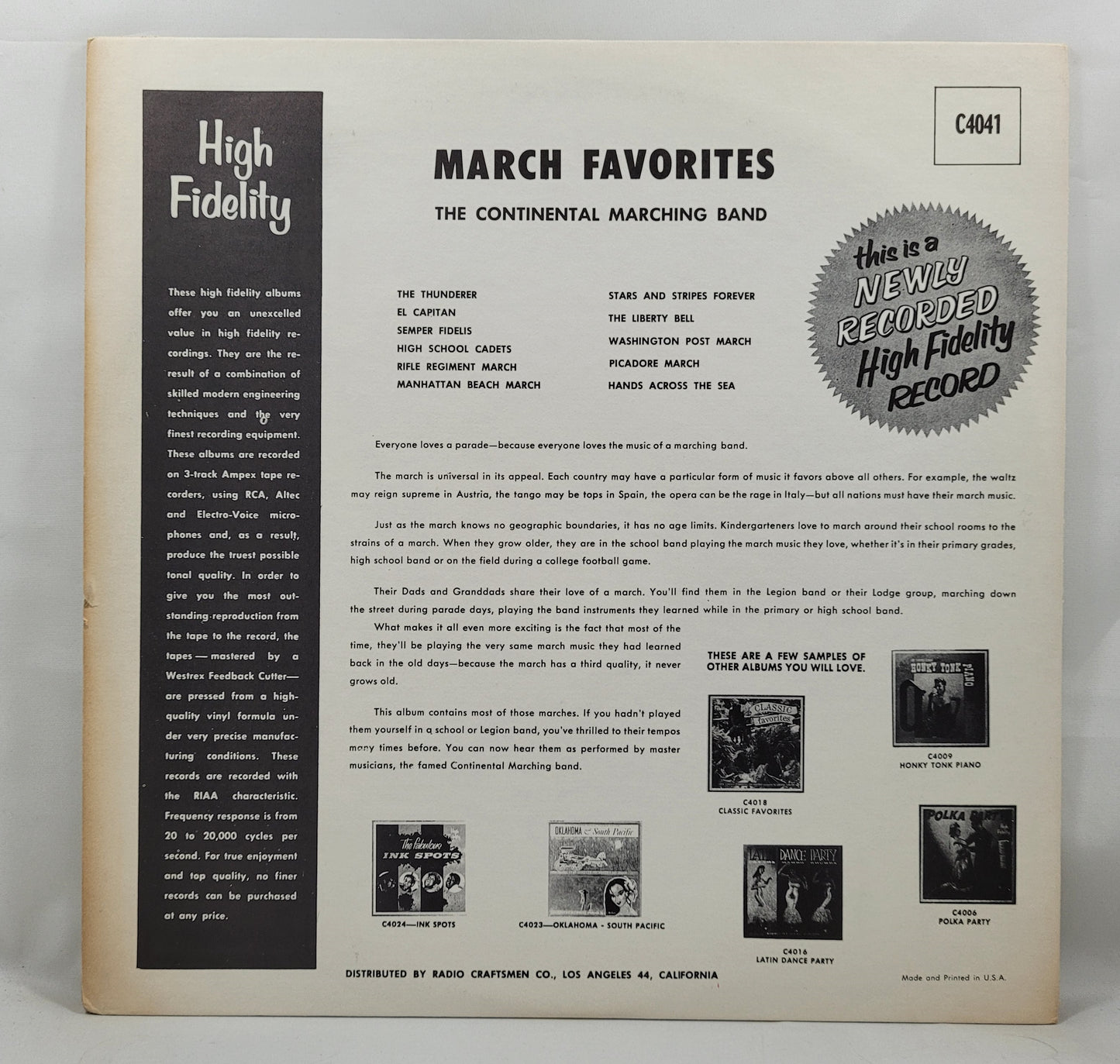 The Continental Marching Band - March Favorites [Used Vinyl Record LP]