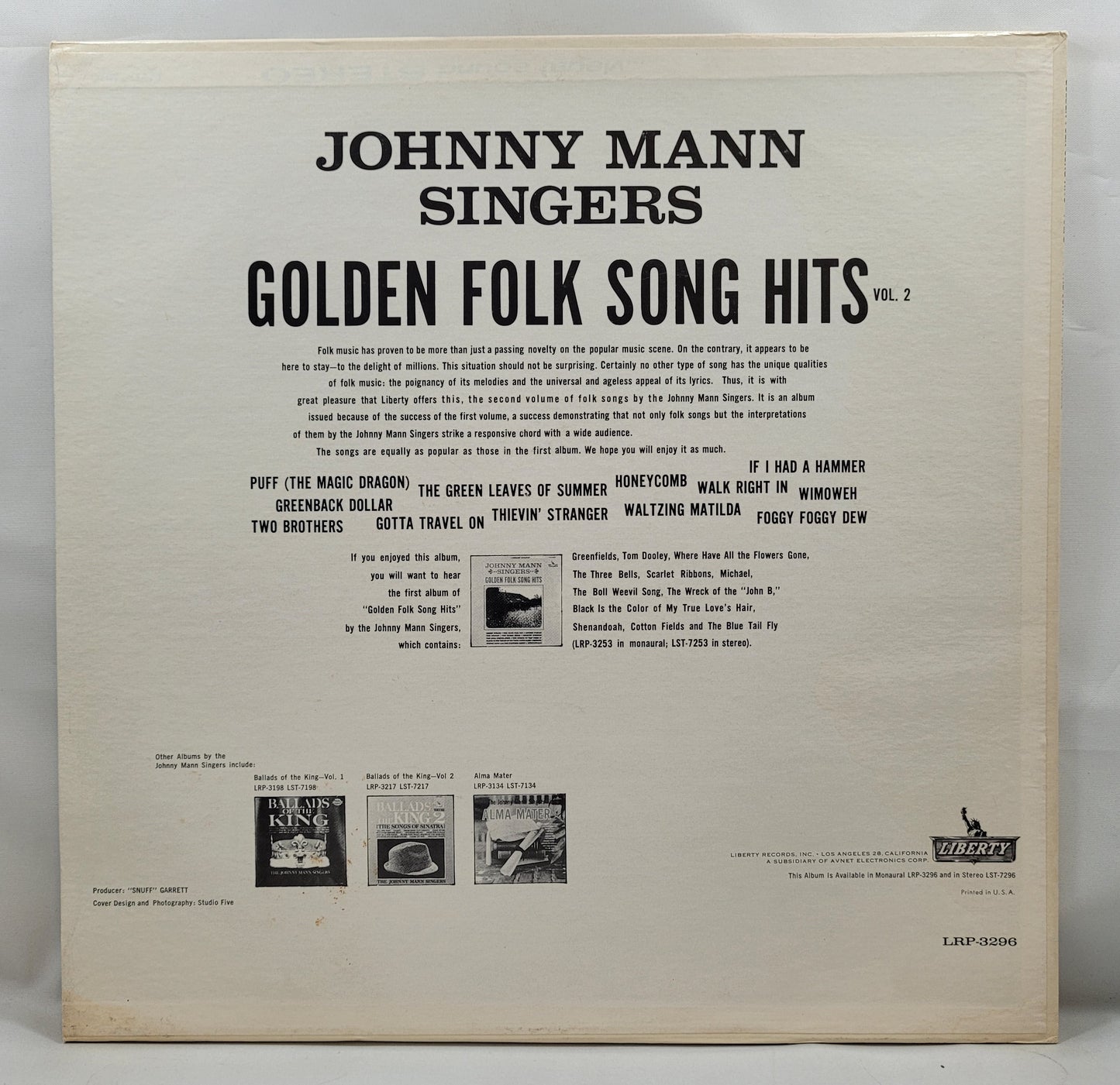 The Johnny Mann Singers - Golden Folk Song Hits Volume 2 [1963 Used Vinyl Record LP]