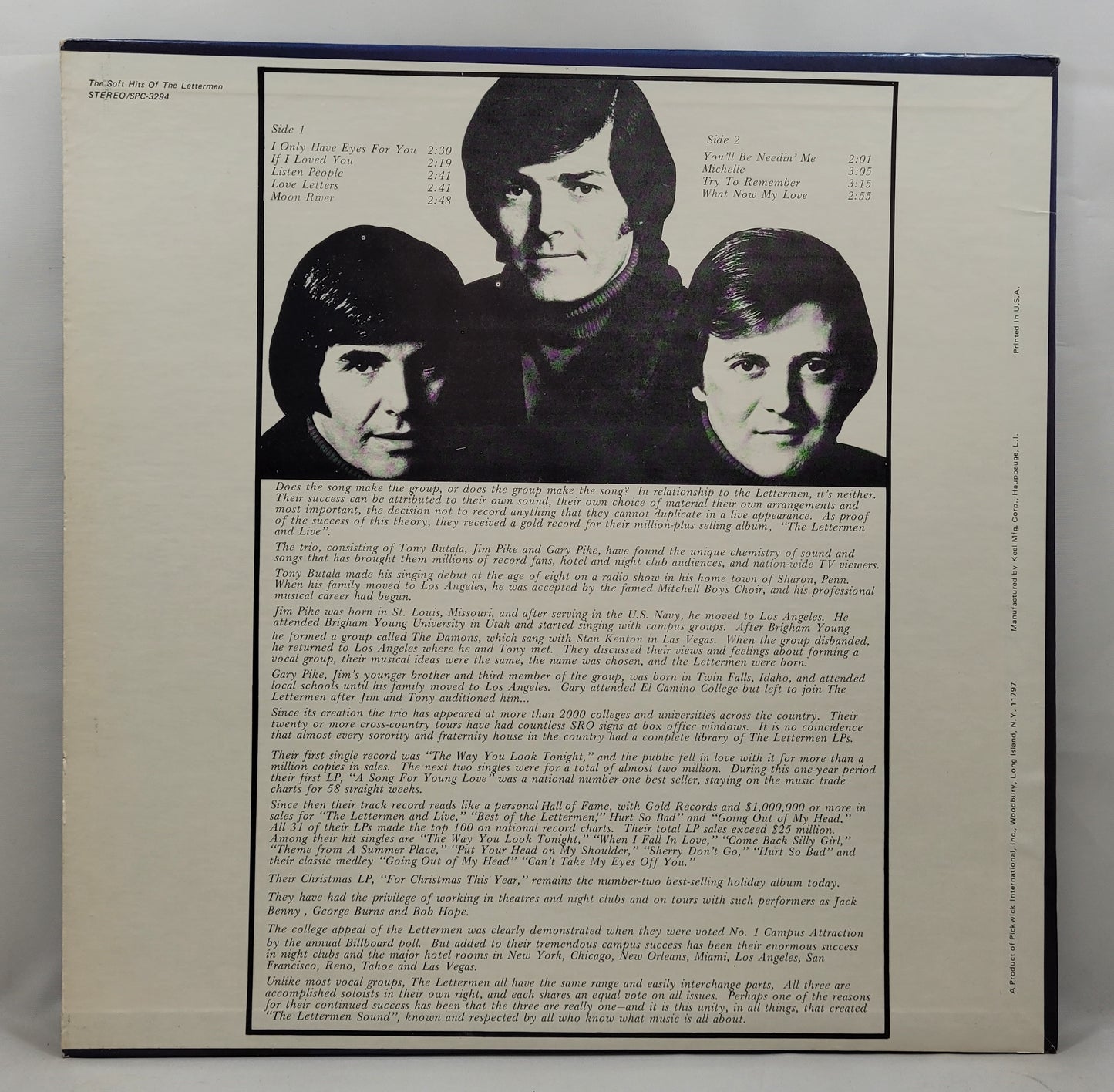 The Lettermen - The Soft Hits of The Lettermen [1970 Used Vinyl Record LP]