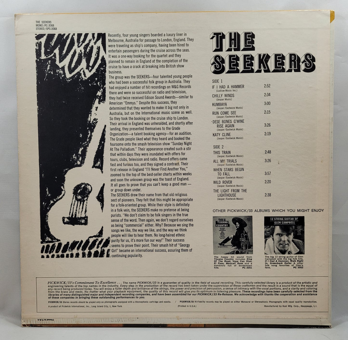 The Seekers - The Seekers [1967 Reissue Mono] [Used Vinyl Record LP]
