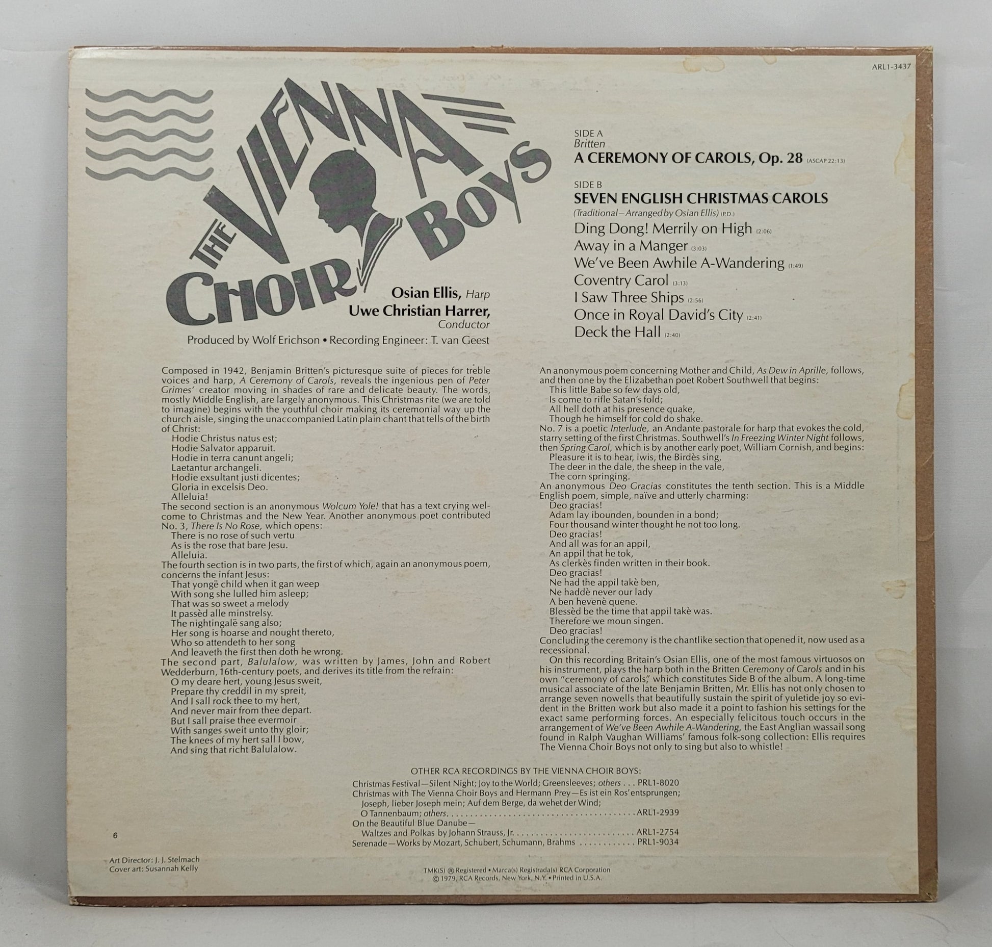 The Vienna Choir Boys - A Ceremony of Carols / Seven English Christmas Carols [1979 Used Vinyl Record LP]