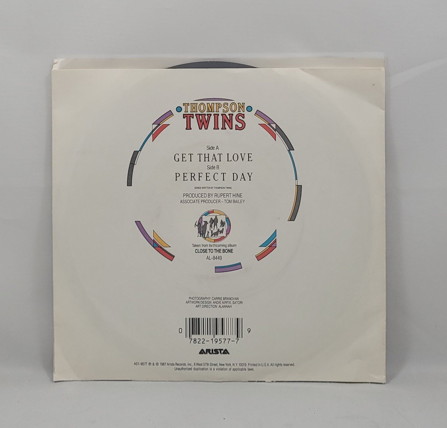 Thompson Twins - Get That Love [1987 Used Vinyl Record 7" Single]