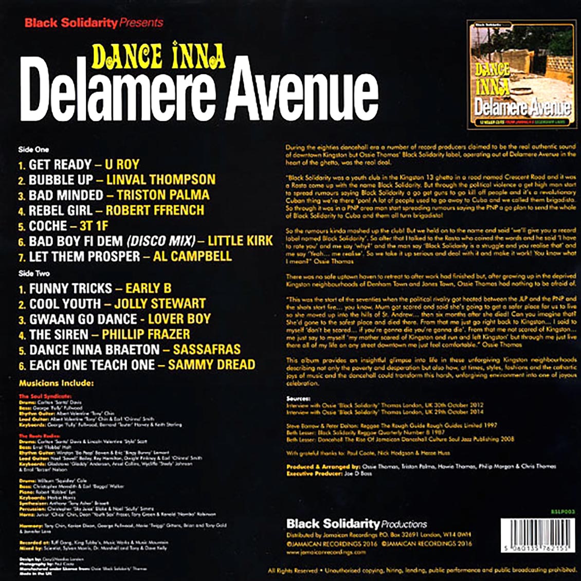 Various - Black Solidarity Presents: Dance Inna Delamere Avenue [2016 Compilation 180G] [New Vinyl Record LP]