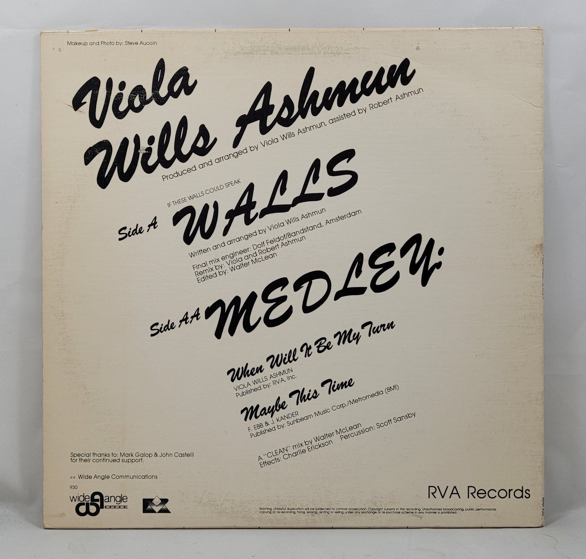 Viola Wills Ashmun - If These Walls Could Speak [1984 Used Vinyl Record 12" Single]